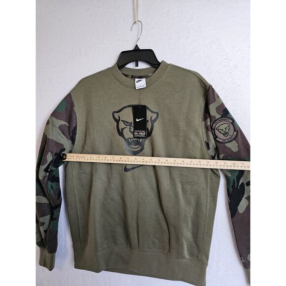 Nike‎ Pitt Panthers Green And Camo Mens Medium Swoosh Logo U.S Flag Sweatshirt - Picture 8 of 9